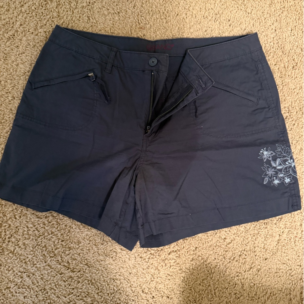 Gitano Women's Dark blue Shorts with Floral Detail